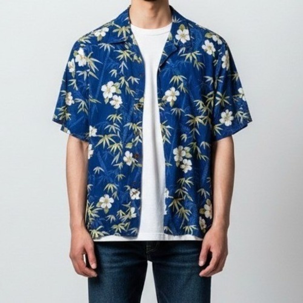 Vintage Kole Kole Shirt Men‎ X Large Blue Floral Tropical Hawaii Vacation Cruise